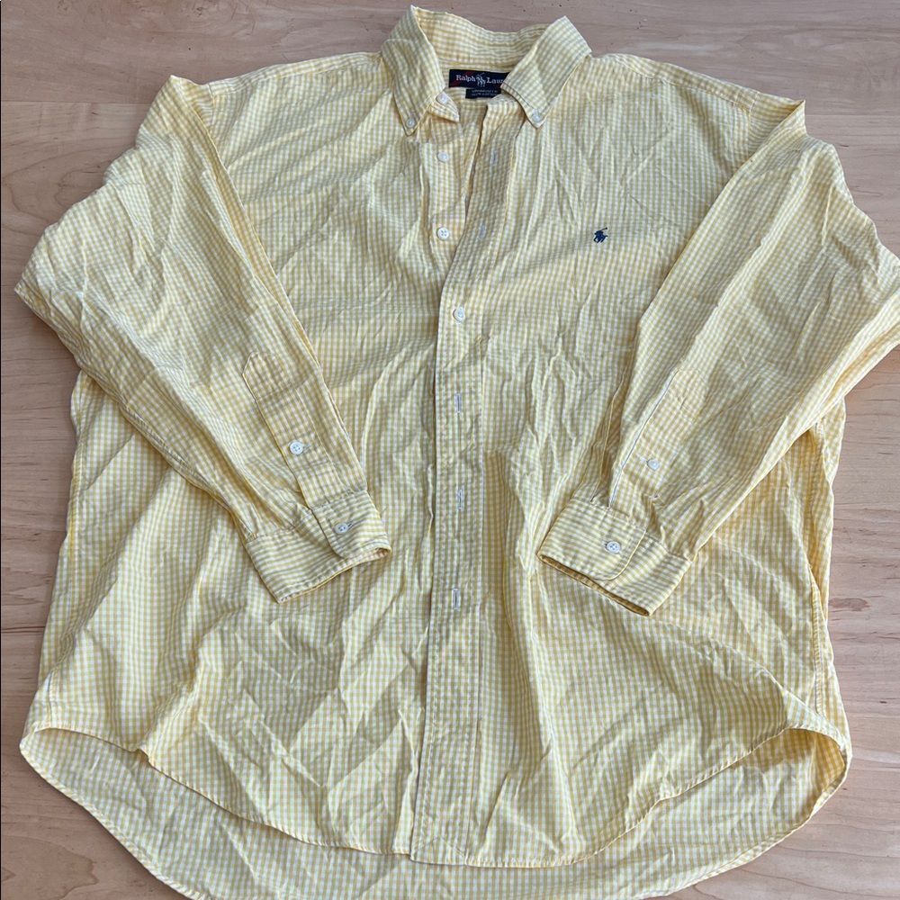 Ralph‎ Lauren Yellow Checkered Men's Shirt